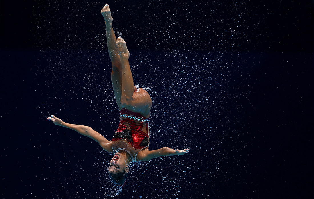 Во время соревнований по художественному плаванию
