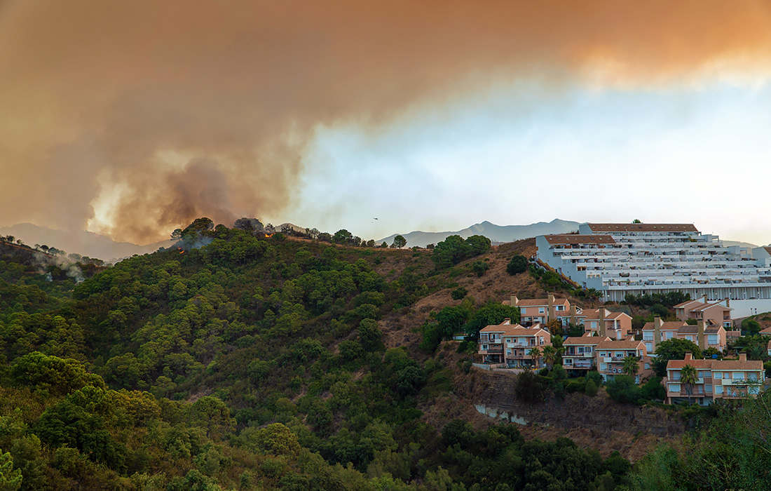 Лесной пожар в испанской Малаге