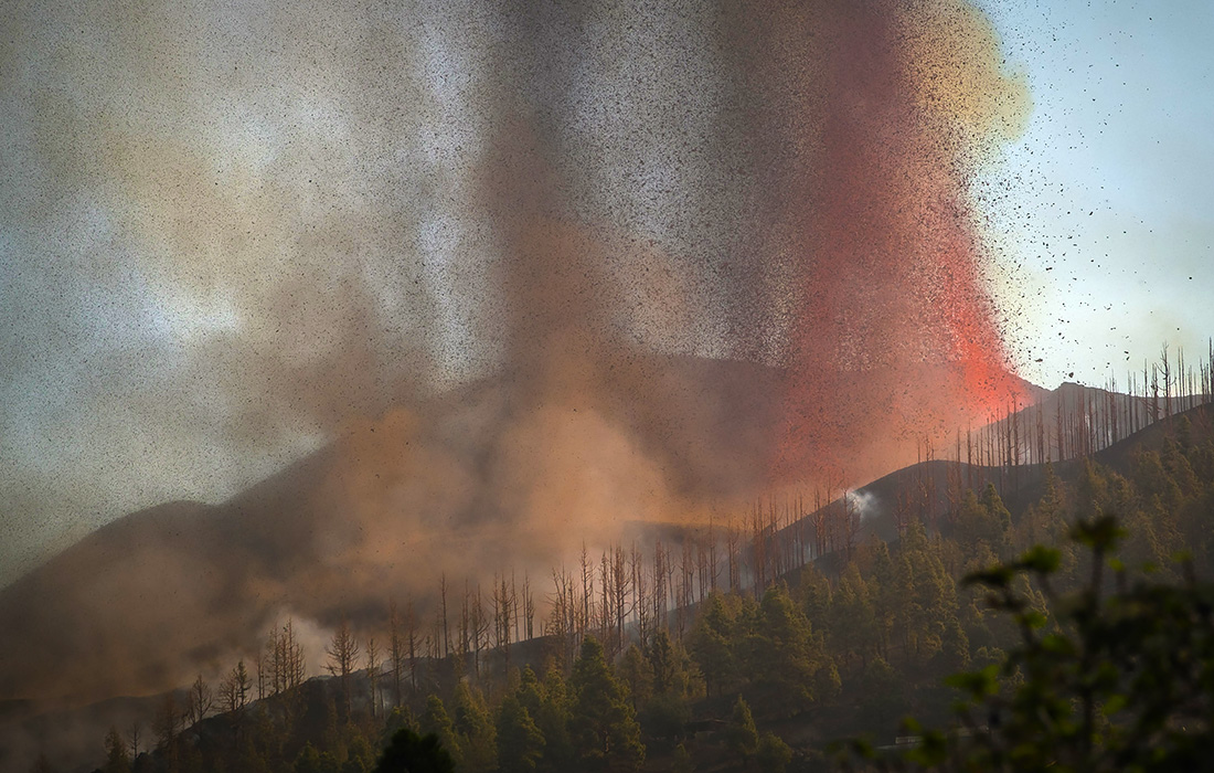 Извержение вулкана на острове Пальма в Испании