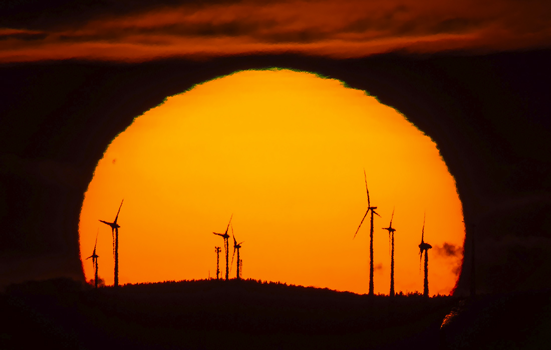 Закат в немецком Гессене