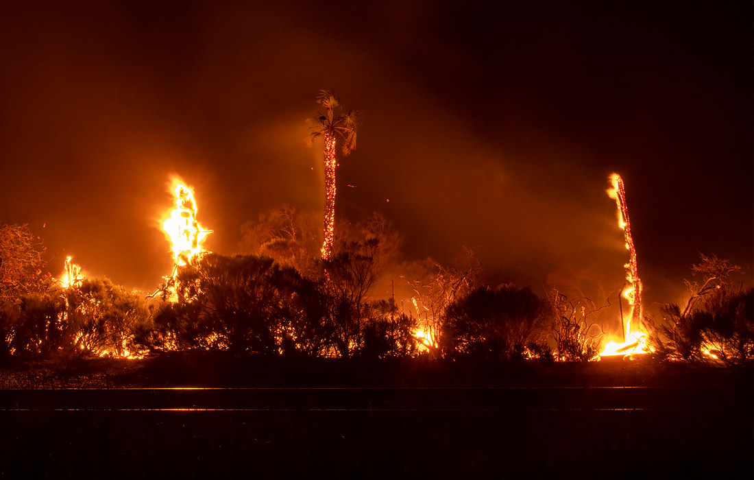 Пожар в каньоне Рефухио в Калифорнии
