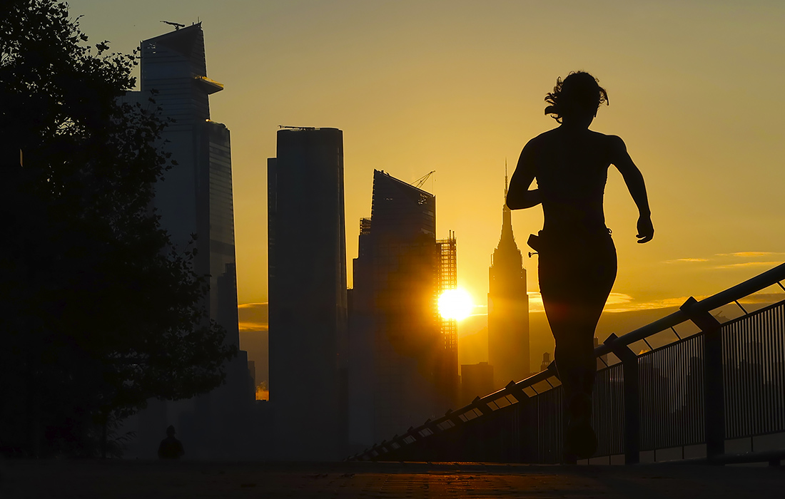 Восход солнца в Нью-Йорке