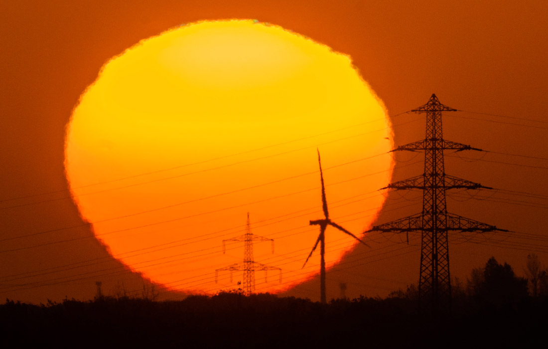 Восход солнца в Ганновере, Германия