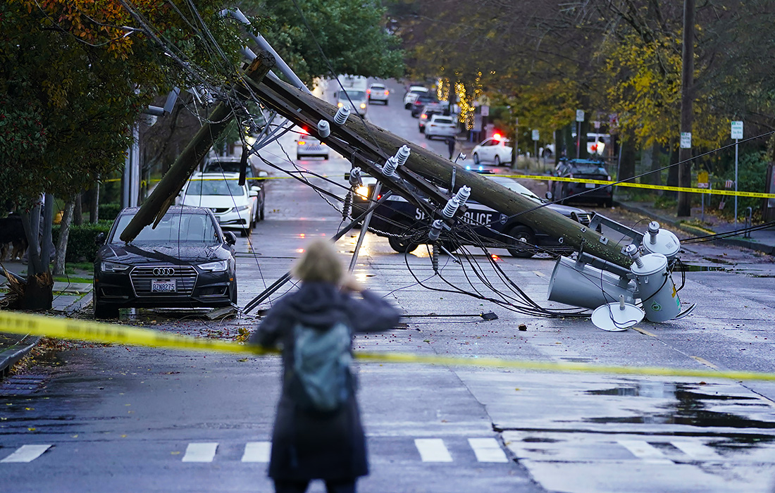 Последствия шторма в американском Сиэтле