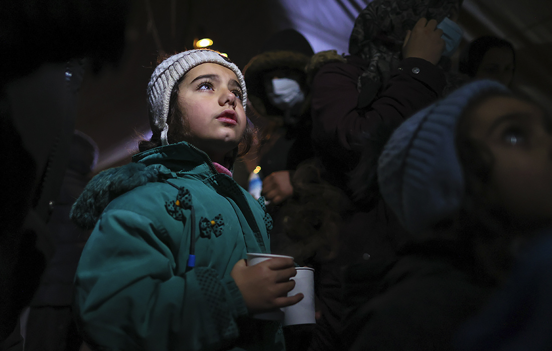 Мигранты на белорусско-польской границе