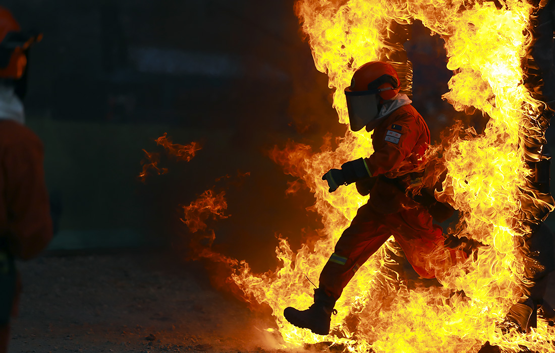 Противопожарные учения в китайском городе Аба