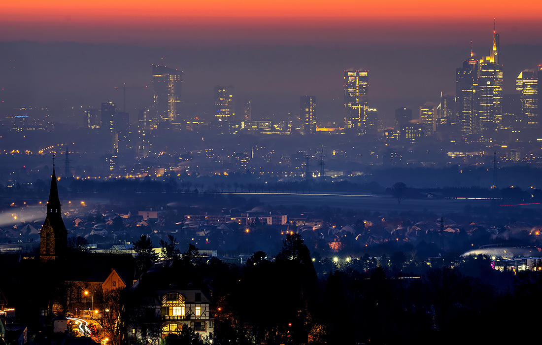 Рассвет во Франкфурте-на-Майне