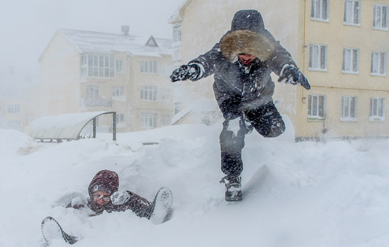 Снежный циклон на Сахалине