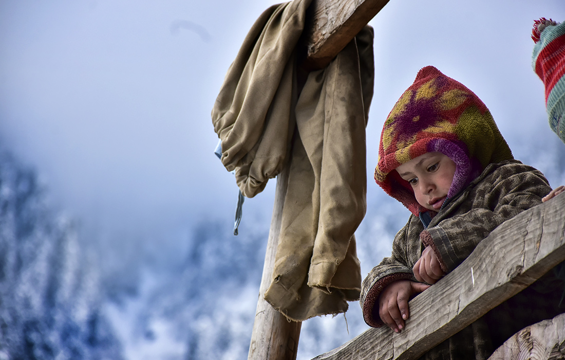 Снегопады в индийском Будгаме