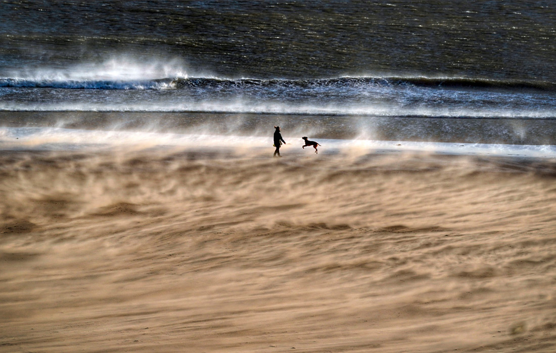 На пляже Тайнмут в Северном Тайнсайде (Англия)