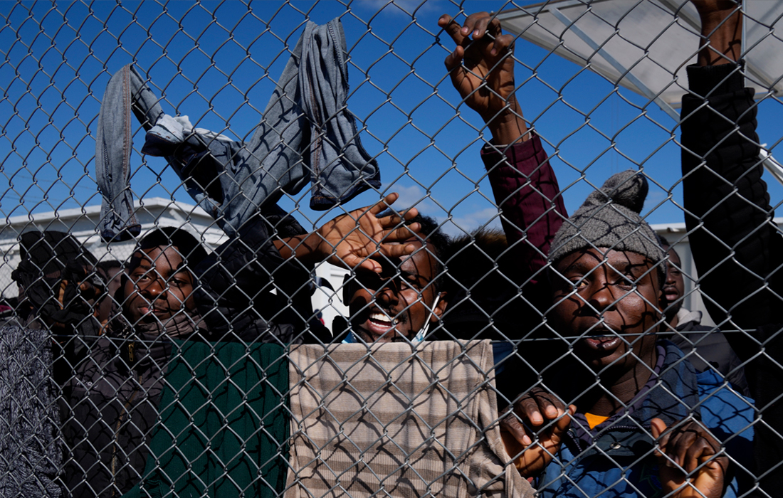 Центр временного содержания мигрантов в деревне Коккинотримифия на Кипре