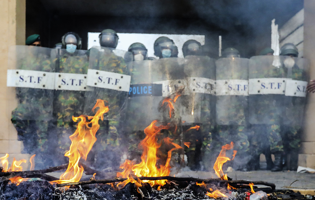Оппозиционный антиправительственный протест на Шри-Ланке