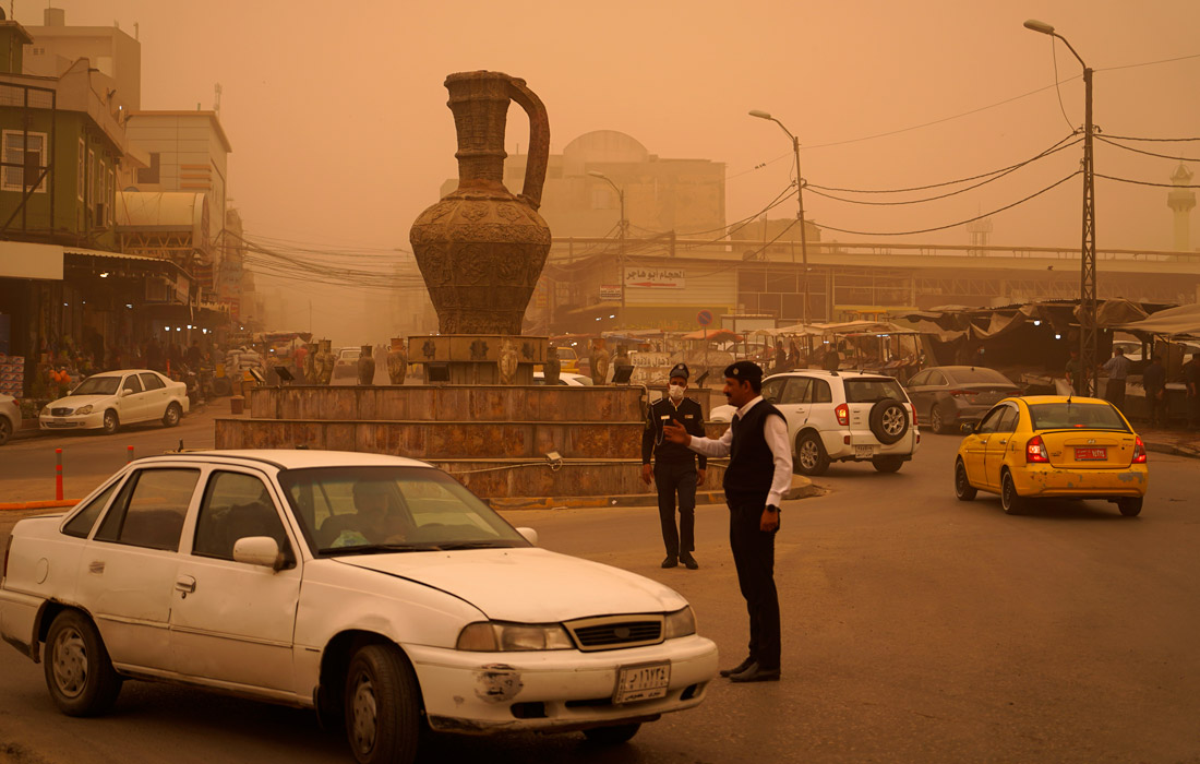 Песчаная буря накрыла Мосул, Ирак