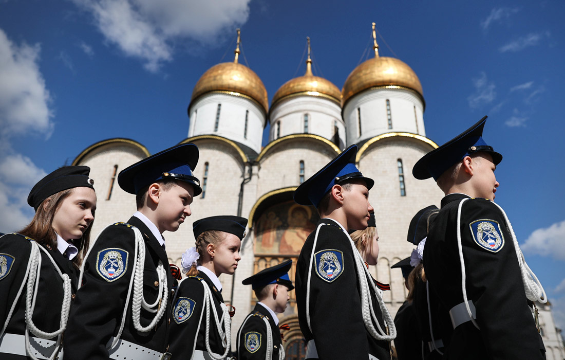 Церемония приведения к Торжественным клятвам учащихся ФСО РФ в Москве