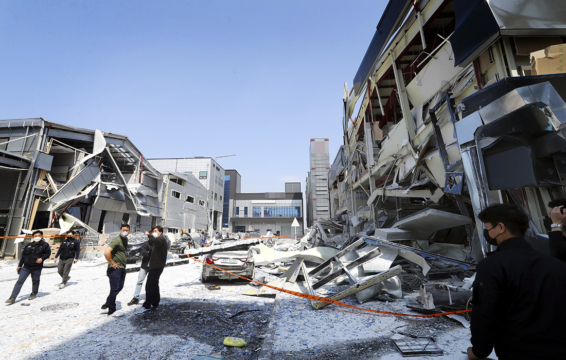 Взрыв на заводе в Кимпхо, Южная Корея