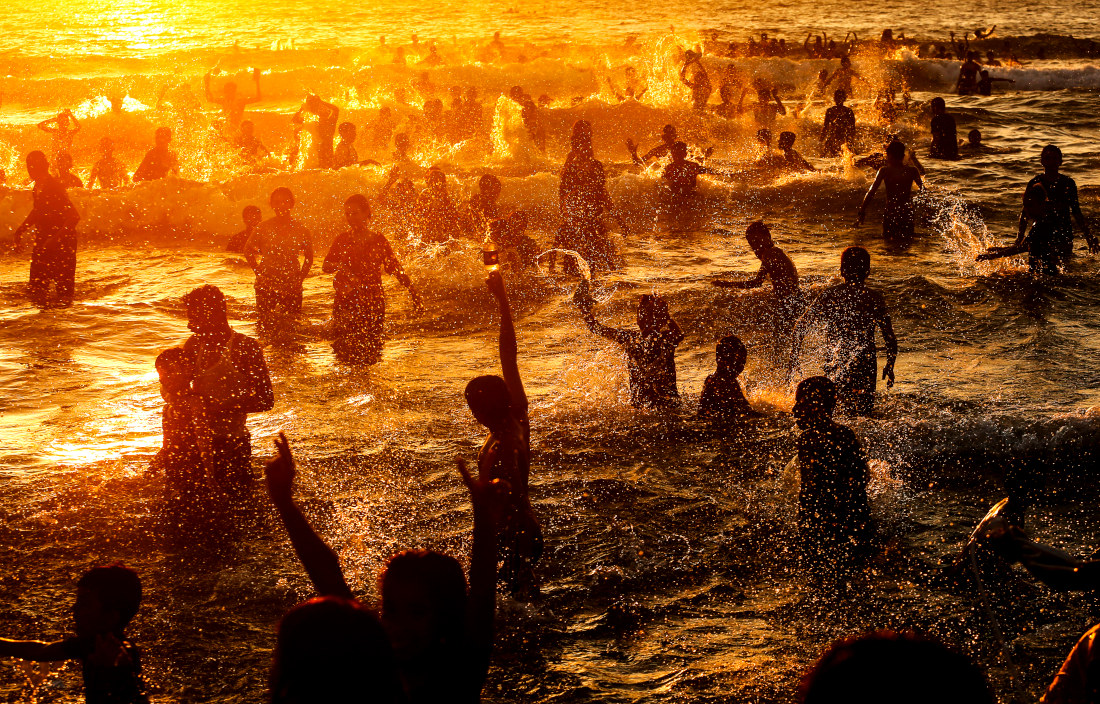 Закат на пляже Газы