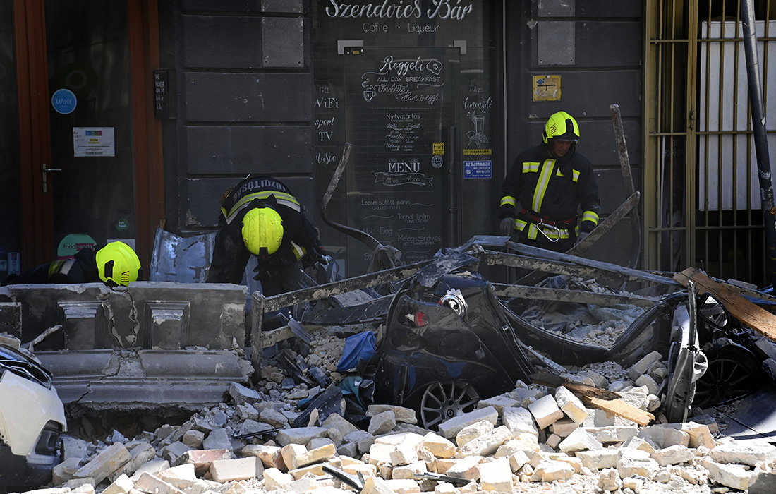 Несколько человек пострадали в результате обрушения пятиэтажного здания в центре Будапешта