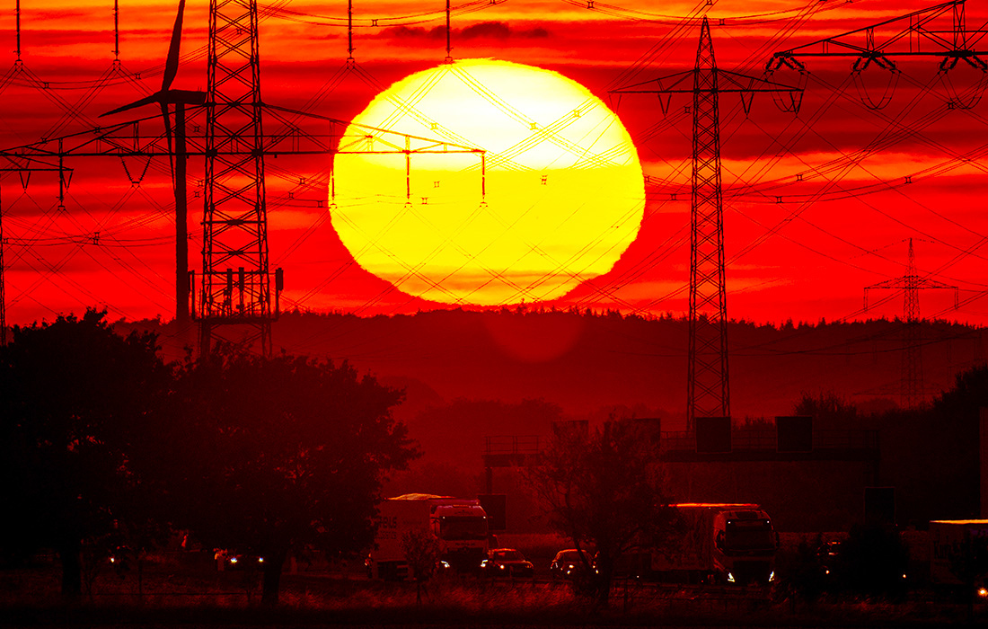 Восход солнца во Франкфурте