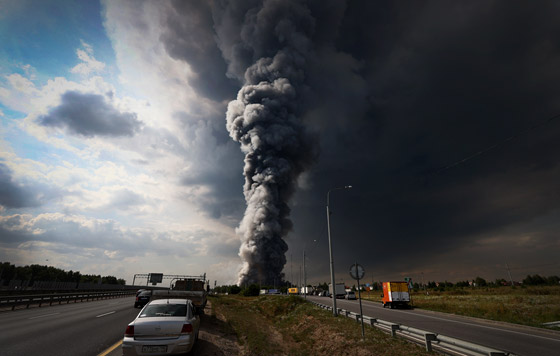Пожар на складе Ozon в Подмосковье