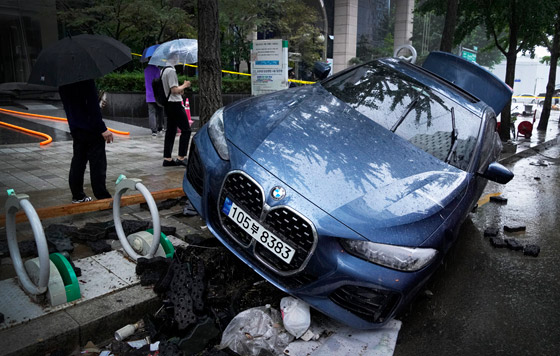 Последствия рекордных ливней в Сеуле