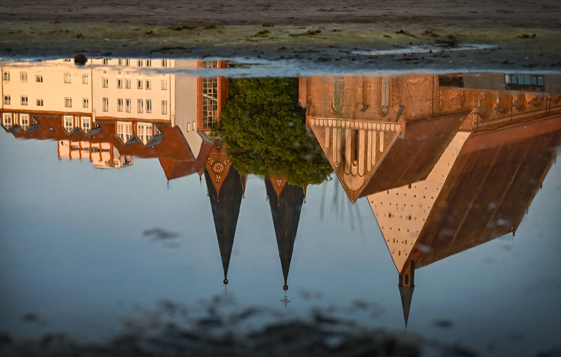 Сотрудники Службы мониторинга атмосферы, проанализировав данные за конец июля, установили, что к середине месяца до 45% территории ЕС оказались в зоне засухи, а на 15% наблюдался серьезный дефицит воды. На фото: отражение домов в реке Одра с польской стороны.