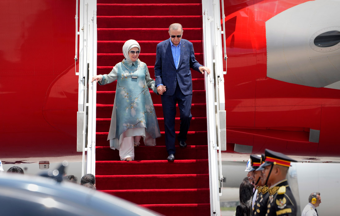 Президент Турции Реджеп Тайип Эрдоган и его супруга Эмине