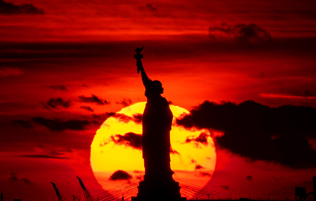 Закат в Нью-Йорке