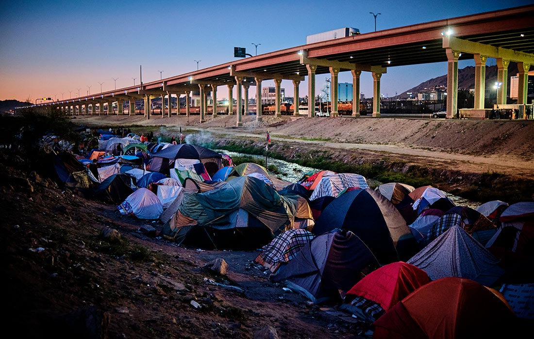 Лагерь венесуэльских мигрантов в Мексике