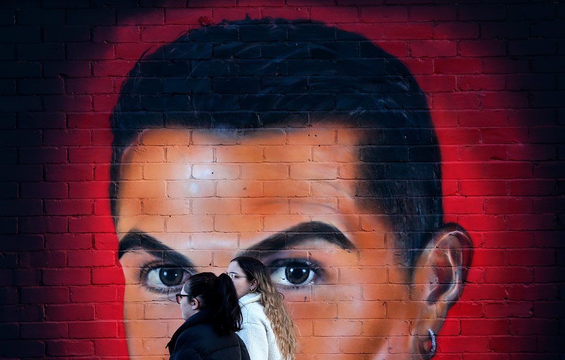 Граффити с изображением Криштиану Роналду в Манчестере