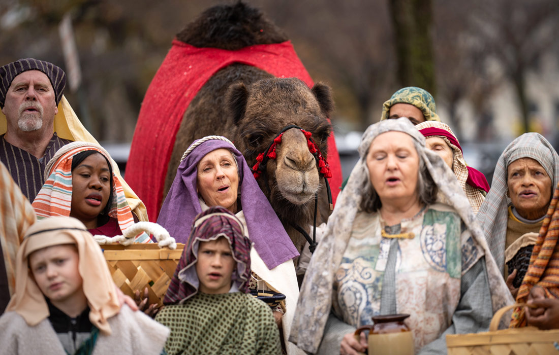 Живой вертеп у здания Верховного суда США в Вашингтоне