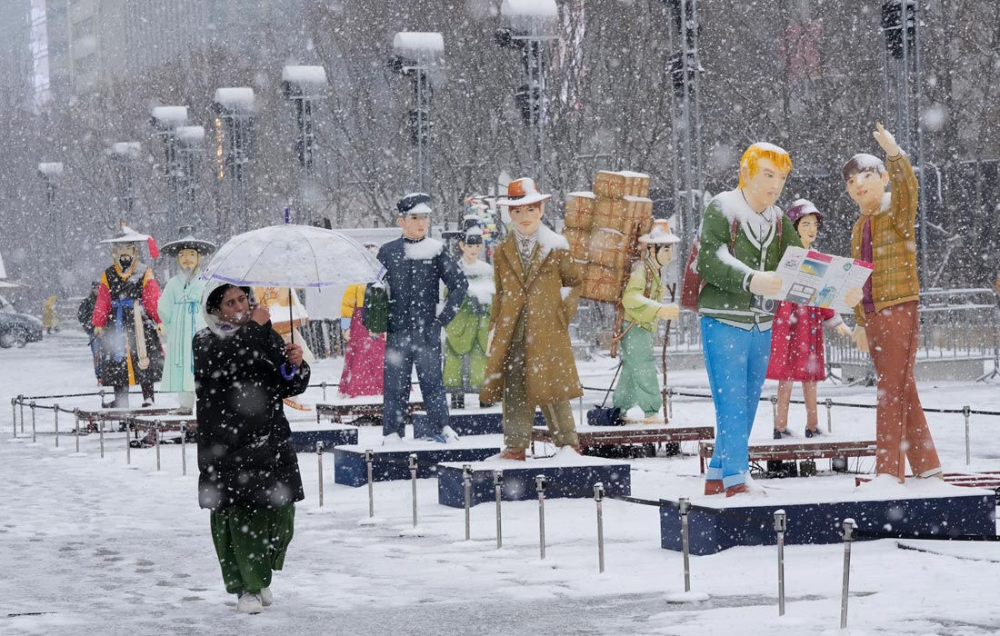 Снег в Сеуле