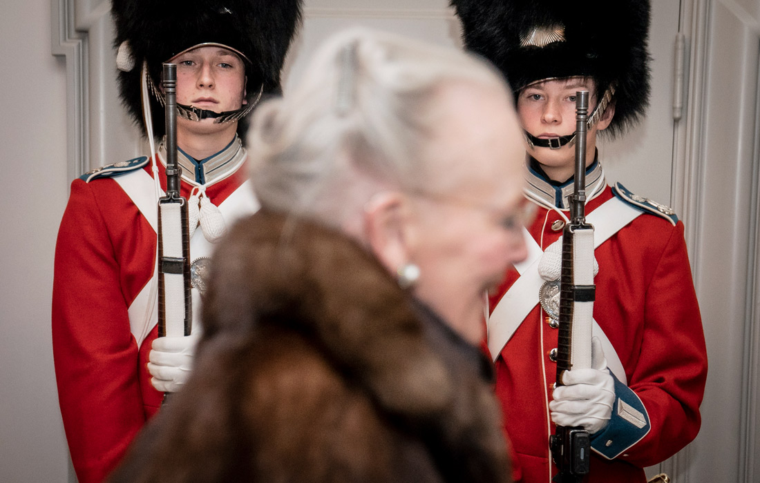 Королева Дании Маргрете II во дворце Кристиансборг в Копенгагене