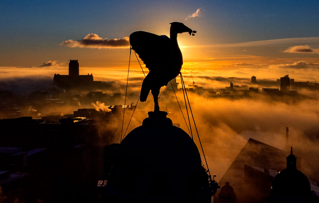 Восход солнца в Ливерпуле