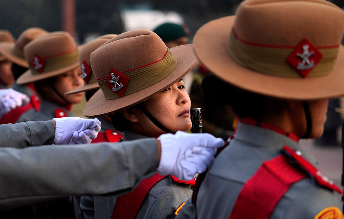 Репетиция перед парадом в честь Дня Республики в Нью-Дели