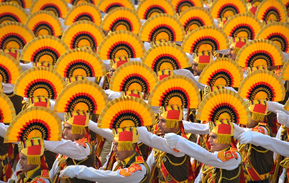 Репетиция предстоящего парада в честь Дня Республики в Нью-Дели