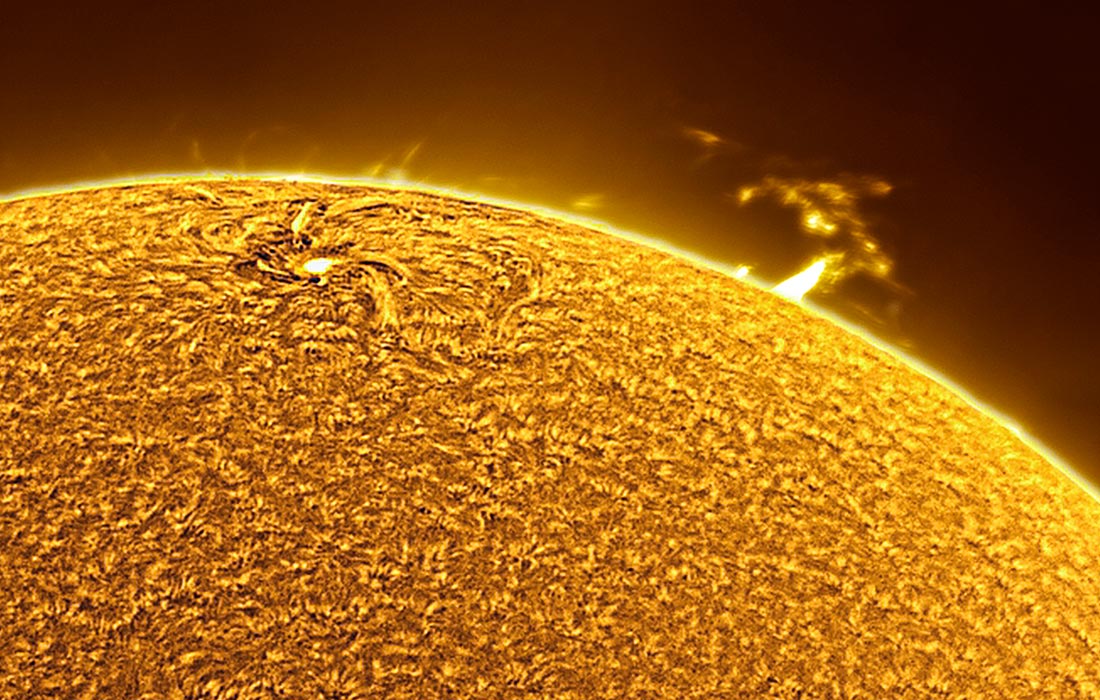 Солнце, снятое при помощи телескопа в обсерватории Университета Решетнева в Красноярске
