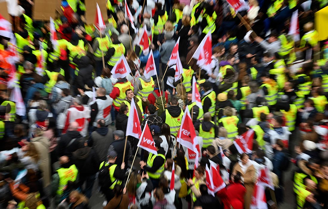 Забастовка работников коммунальных служб, детских садов и медучреждений в Баварии