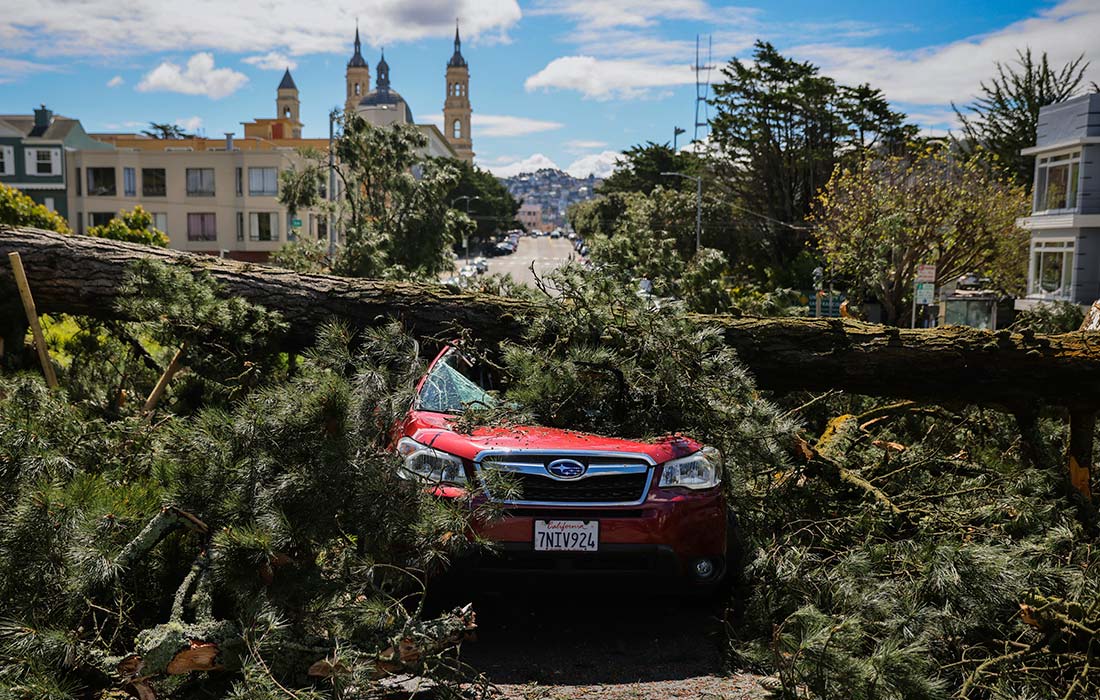 Последствия шторма в Сан-Франциско