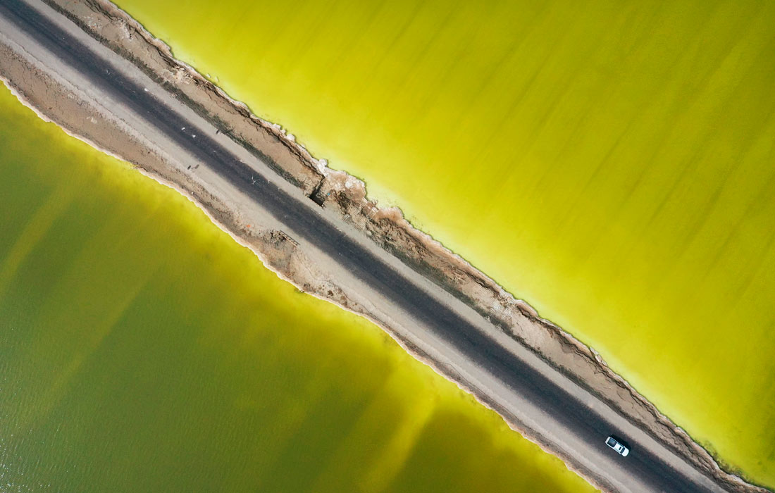 Соленое озеро Кархан в Цинхае, Китай