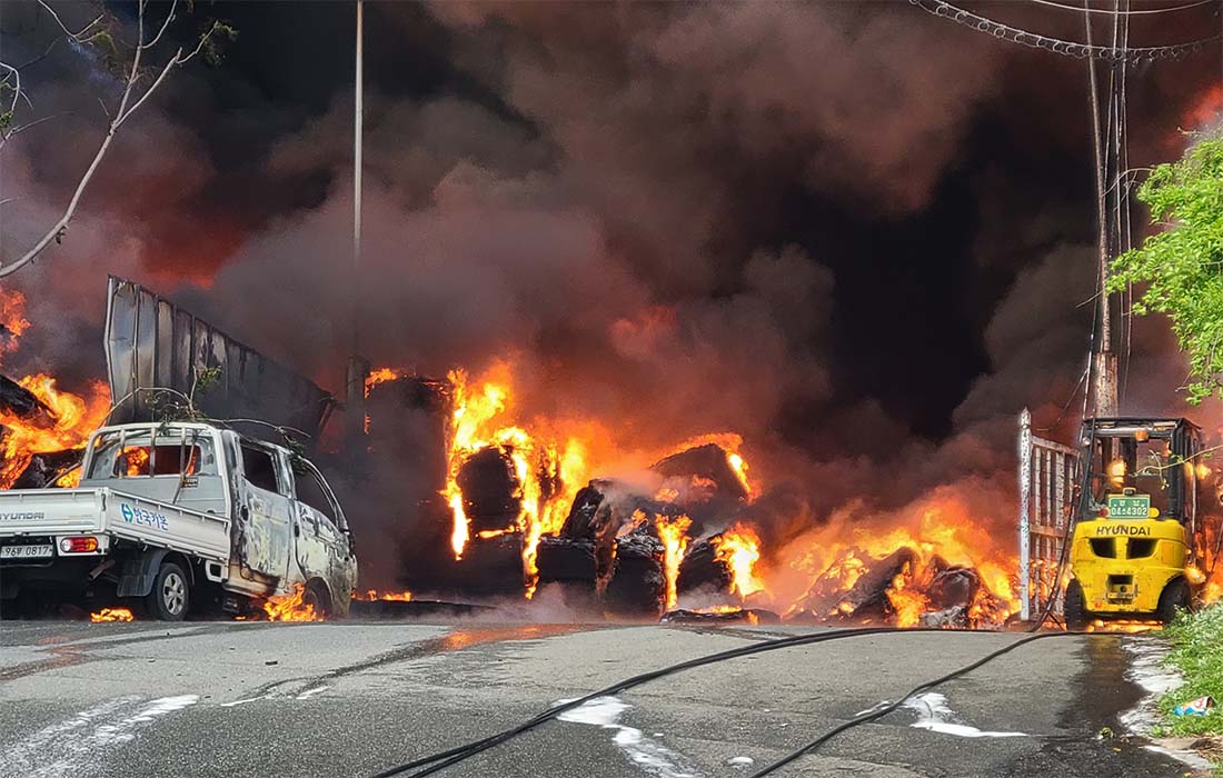 Пожар на фабрике углеродного волокна произошел в Южной Корее