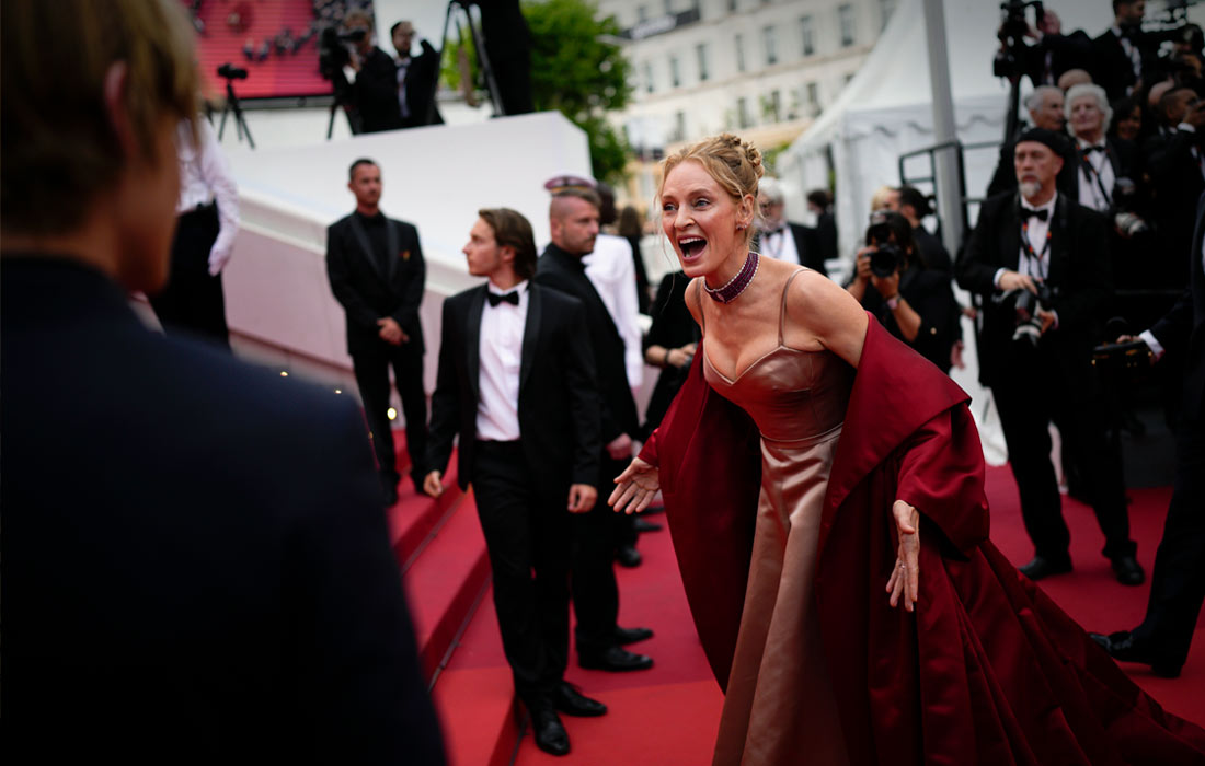 Прибытие Умы Турман на церемонию открытия фестиваля