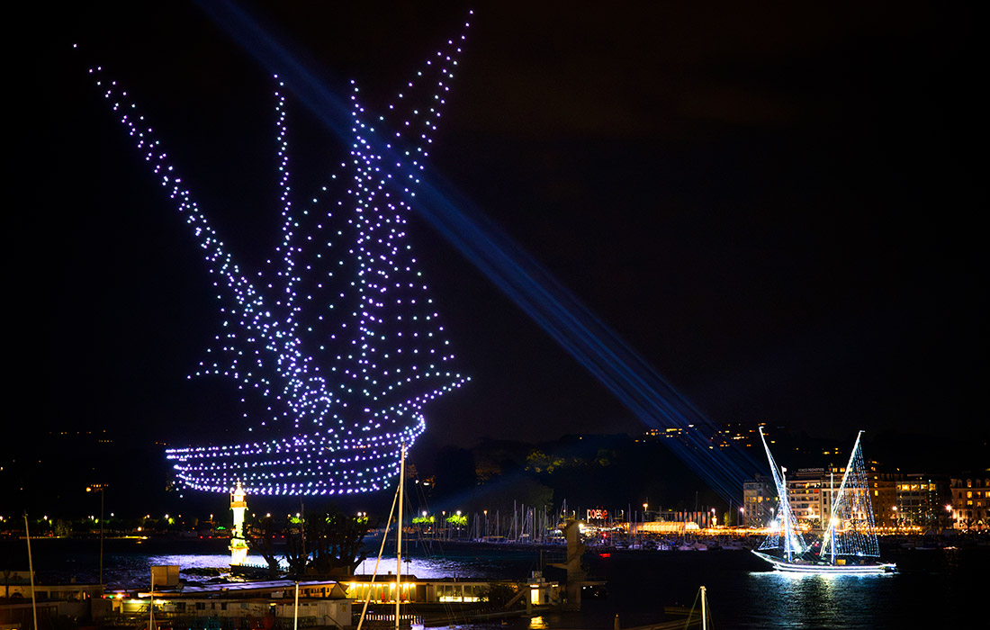 Шоу дронов в Женеве