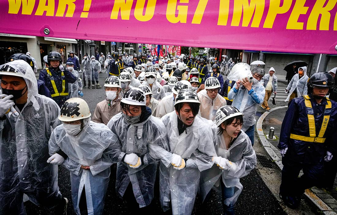 Акция протеста против саммита G7 в Хиросиме