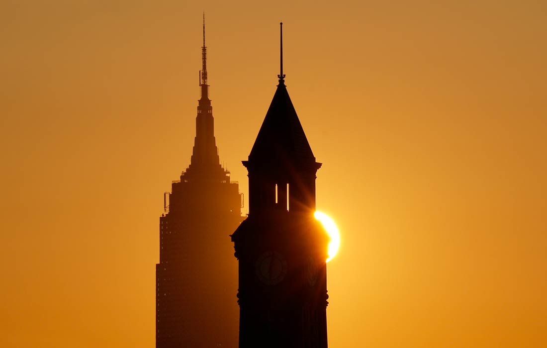 Восход солнца в Нью-Йорке