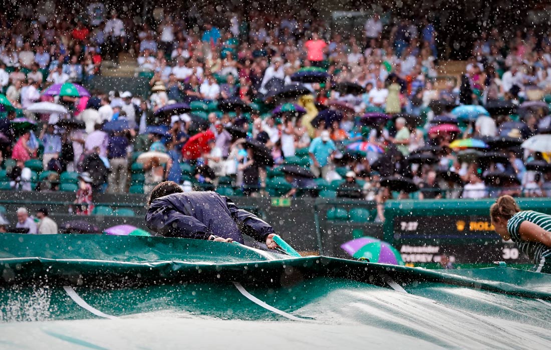 Матчи первого круга Уимблдона-2023 были прерваны из-за дождя