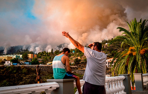 Лесной пожар на острове Пальма