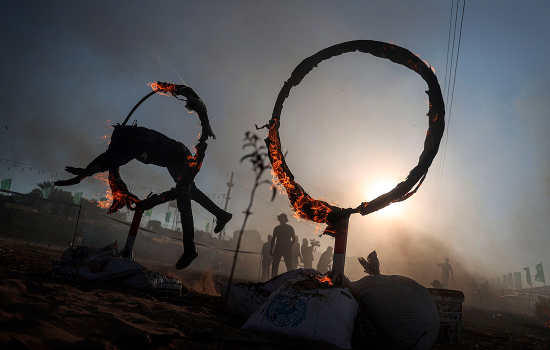 Военный лагерь для молодежи в Хан-Юнисе на территории сектора Газа