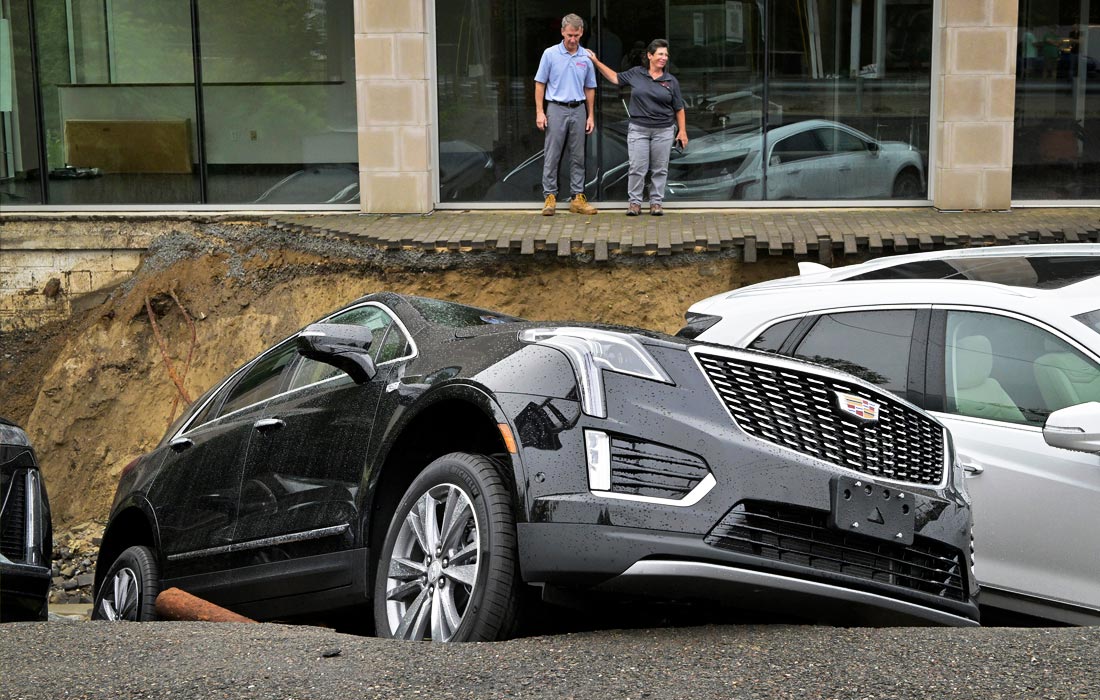 В Леоминстере (штат Массачусетс) объявлено чрезвычайное положение из-за наводнения