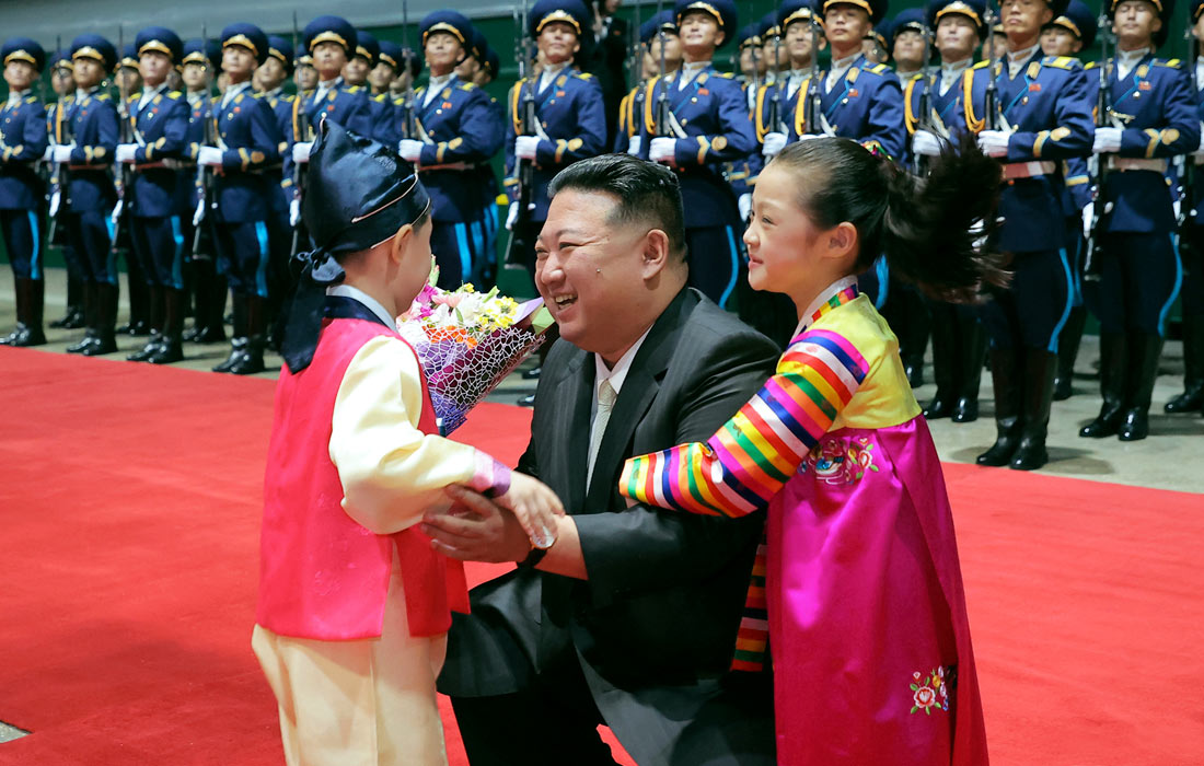 Встреча лидера КНДР Ким Чен Ына в Пхеньяне после визита в Россию