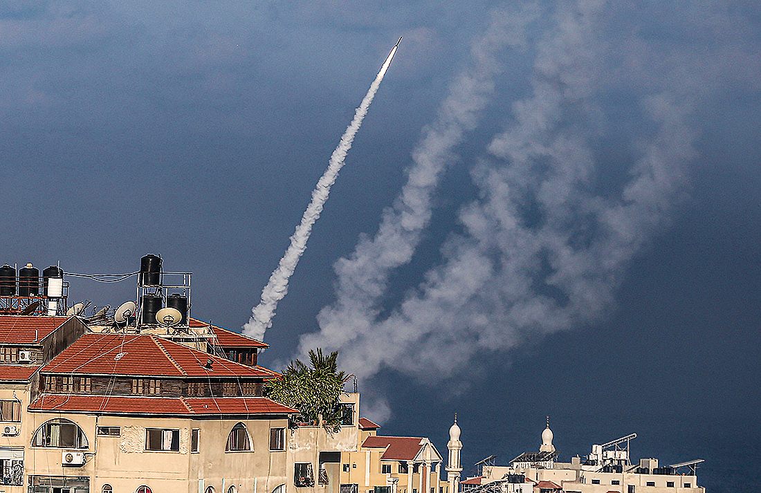 Ракеты, выпущенные палестинцами по Израилю